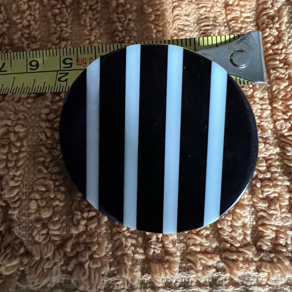 Monies stripped fabulous chunky earrings. Monies stamp on back clip.